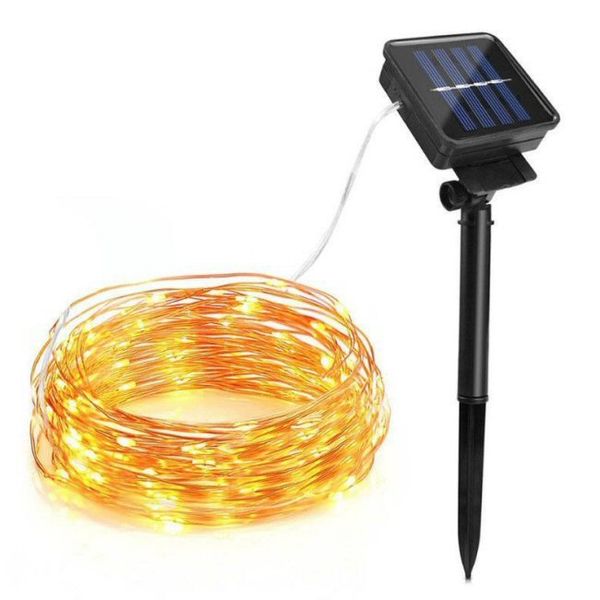 100LED Solar String Of Fairy Lights 12m