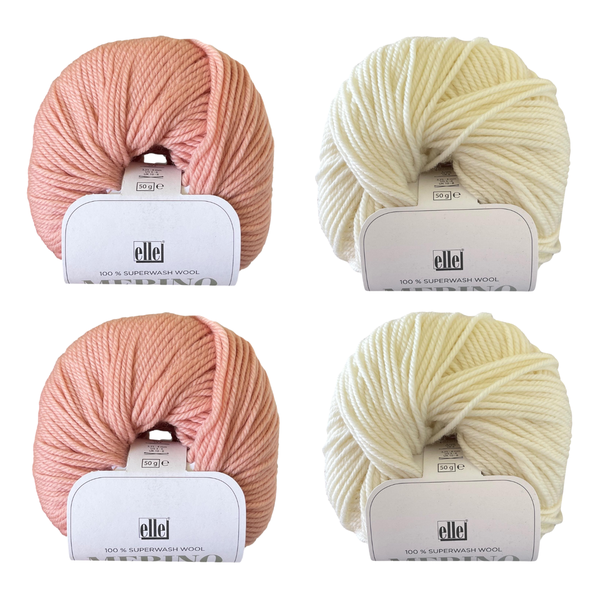 Elle Merino DK (4x 50g balls) - Ivory Blossom