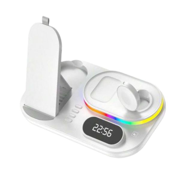 4-in-1 Fast Charging Station with RGB Lighting - White