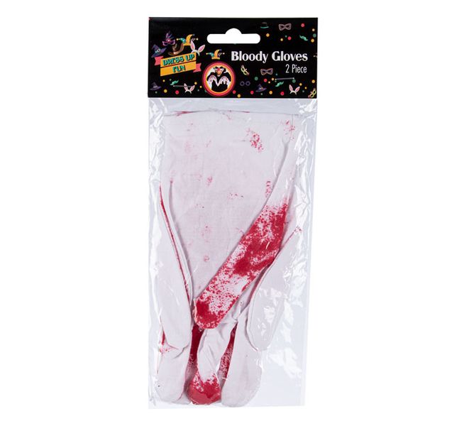 Bloody Gloves - Halloween Decorations - White - 2 Piece