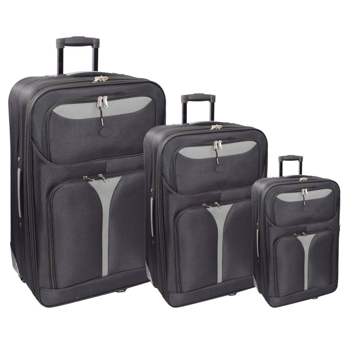 Marco Soft Case Luggage Suitcase Bag Set of 3 Black Grey Shop