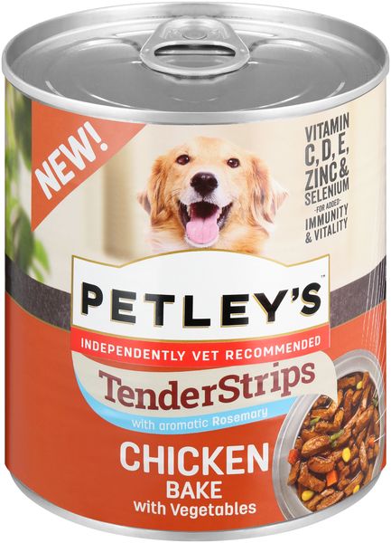 Petley's Tender strips Dog Food Chicken Bake with Veg - 6 tins x 775g