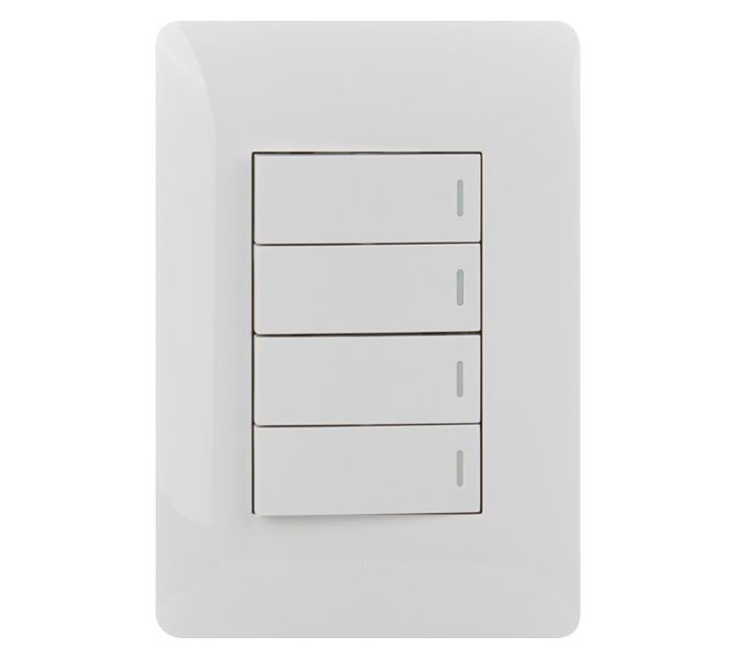 4-Lever 1-Way 4x2 Switches - White