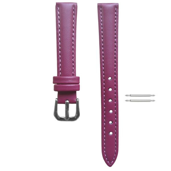 Ladies Genuine Leather Watch Strap 16mm - Replacement Band with Spring Bars