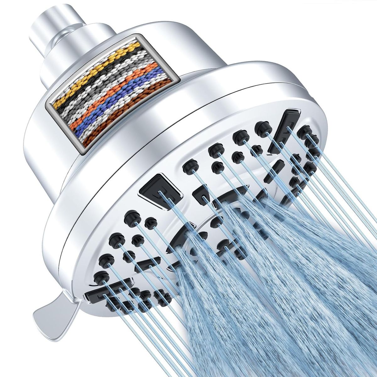 8 Spray Settings Filtered Showerhead with Water Shower Filter Cartridge