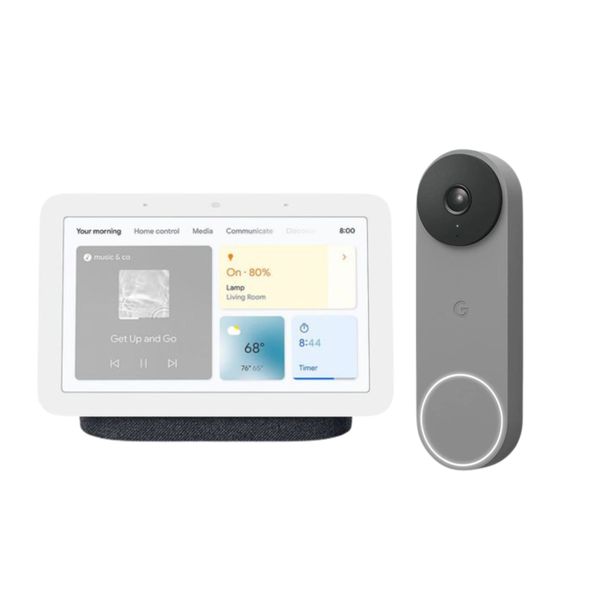 Google Nest Hub 2nd Gen + Rechargeable Nest Wifi Doorbell (Parallel Import)
