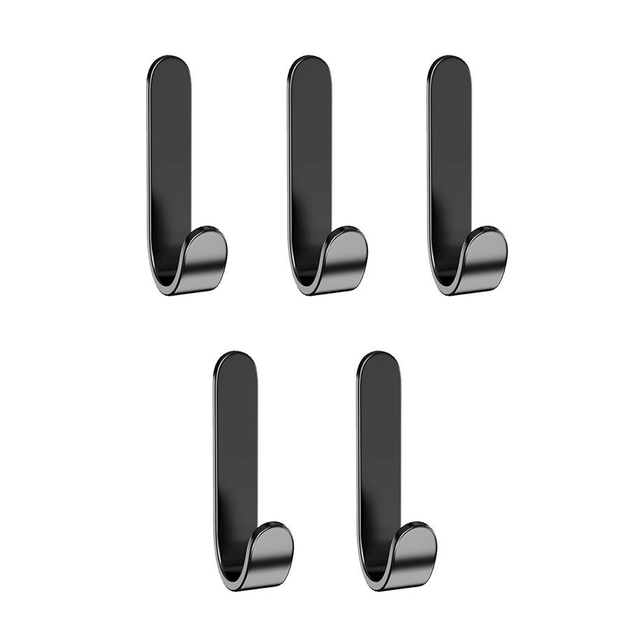 Strong Self-Adhesive J-shaped Hook Waterproof Adhesive Hook - 5 Pieces