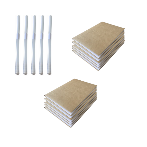 Back to School Book Bundle - 10 Khaki 72-Page &amp; 10 Pre-Cut Plastic Covers