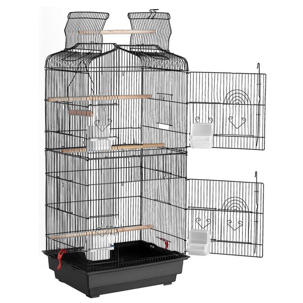 107cm Large Bird Cage Open-Top Parrot Cage with 4Perches and 4Feeding Bowls