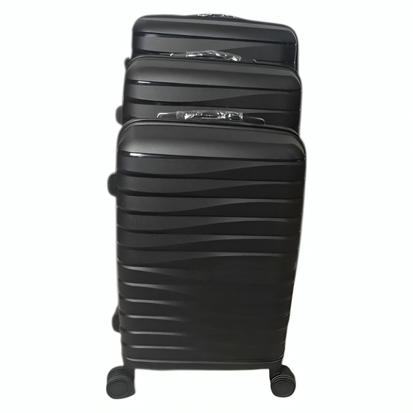 3-Piece Unbreakable Hard Shell Luggage Set - Black