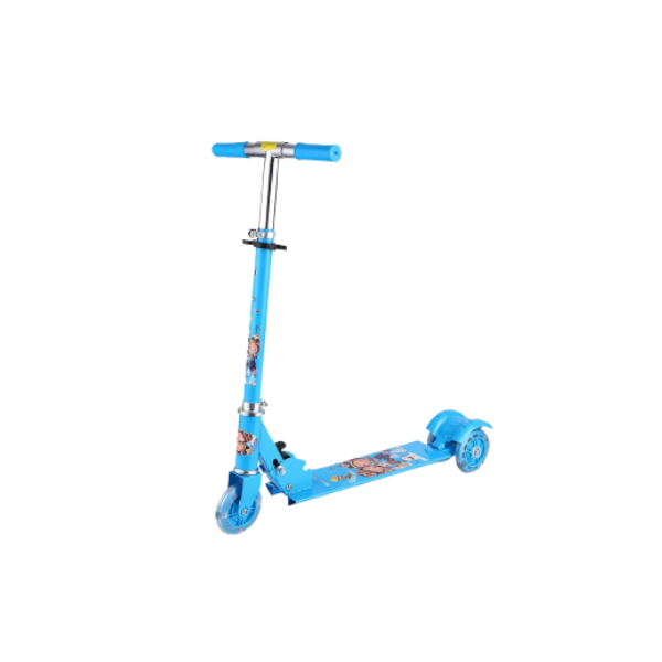 Blue Kiddies Scooter with Adjustable Height and LED wheels
