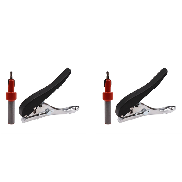2Pieces Tool Plier Card Hole Punch Set With Countersink Drill 2 8Mm