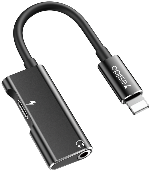 Yesido YAU11 Lightning to 8 Pin + 3.5mm Charging &amp; Audio Converter Adapter