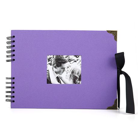 Hardcover Scrapbook Album for Photos, Memorabilia, Spiral Bound (12 x 12  in, Black, 40 Sheets)