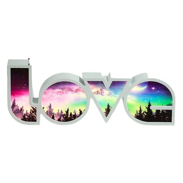 Forest Starry Night "Love" Lamp With Multicolour Lighting - White