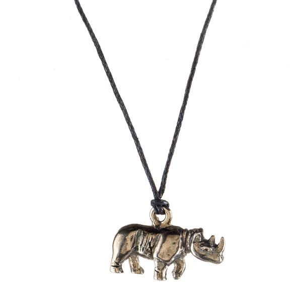 Africa's Legends - Tinned Creature Necklace with Timeless Design - Rhino