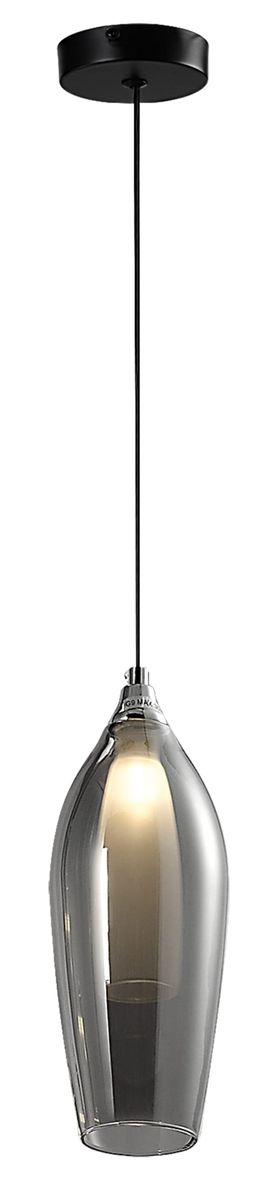 Elegant Smoke Glass and Metal Pendant - PEN848 Smoke