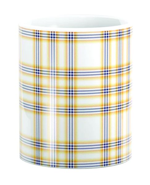 PepperSt Mug -Orange Plaid Tartan Textured Pattern