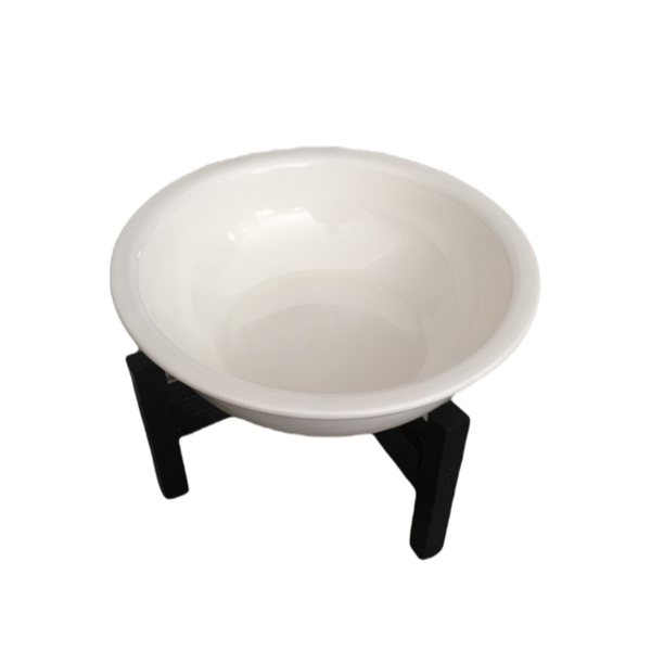 Large Ceramic Serving Bowl and Black Wood Stand -65cm