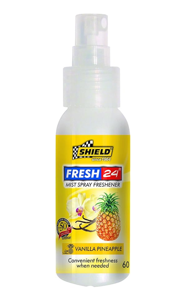 Shield Fresh 24 Vanilla Pineapple Mist Spray Car &amp; Room Air Freshener 60ml