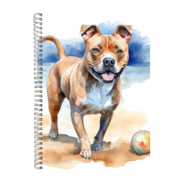 Playful A4 Notebook Spiral and Lined Pitbull Lover Graphic Notepad Gift 180