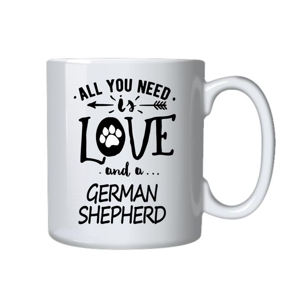 German Shepherd And Love Coffee Mug - Best Dog Owners Gift Idea for
