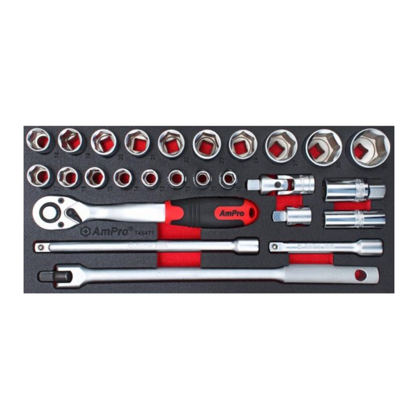 Ampro 26 Piece Drive Socket Set