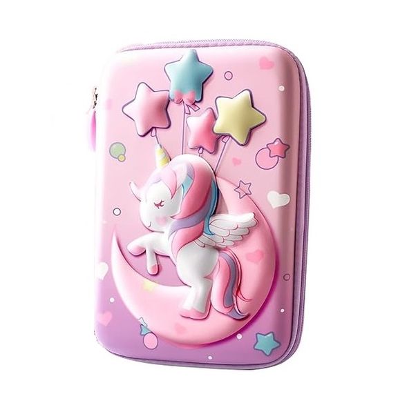 Unicorn Pencil Case For Girls 3D EVA Large Capacity Cute Pencil Pouch Gift
