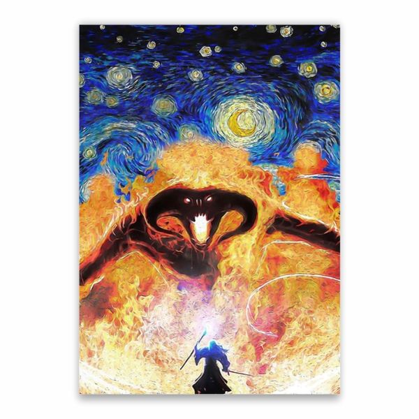 Balrog And Gandalf Painting Poster - A1