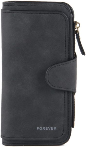 Women's Multifunctional Wallet Tri-fold Multi-Card Slot Clutch - Black