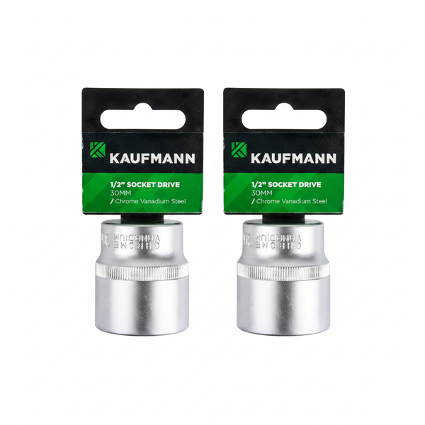 Kaufmann 12 mm Drive Socket 30 mm - Heavy-Duty - 2 Pack