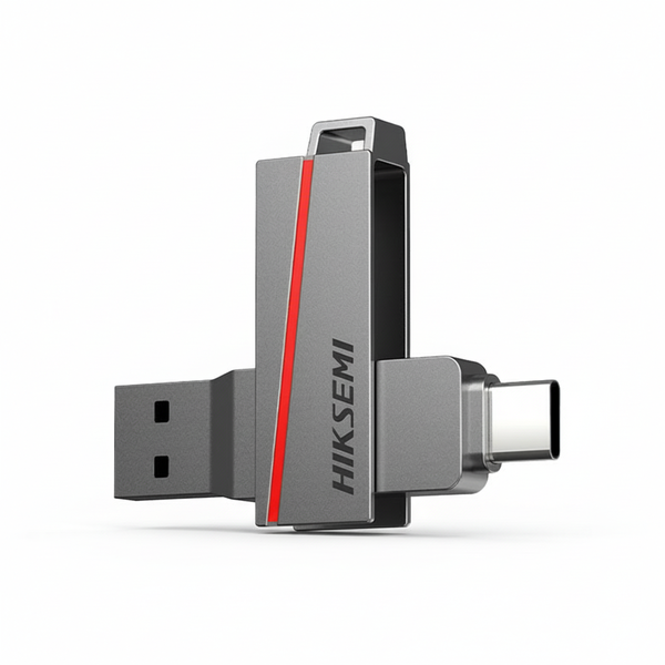 Hiksemi 64GB Dual-Slim USB 3.2 Type-C Flash Drive - Grey