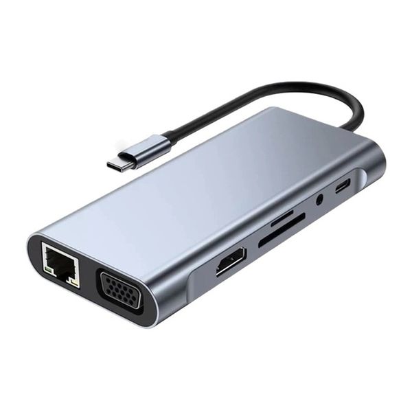 11-in-1 USB-C Hub with HDMI, USB 3.0, PD, RJ45, SD/TF