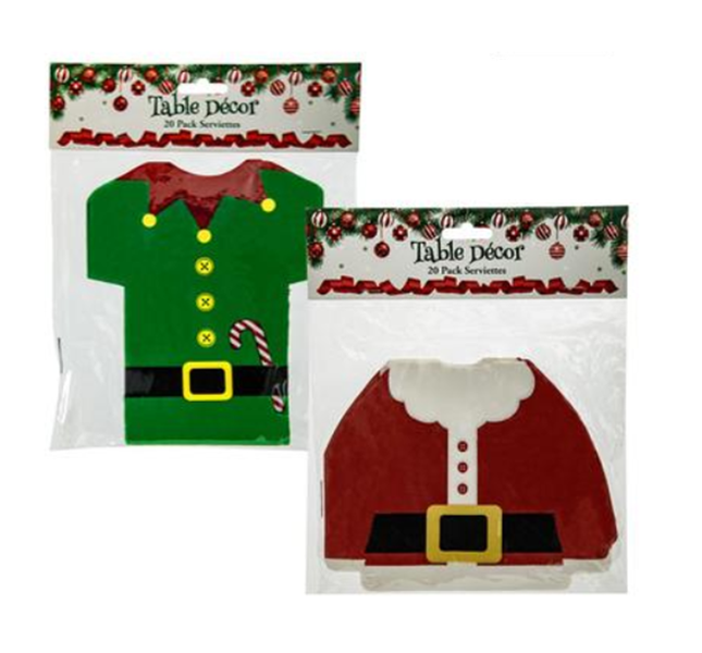 20 Pack Christmas Die Cut Serviettes x 2