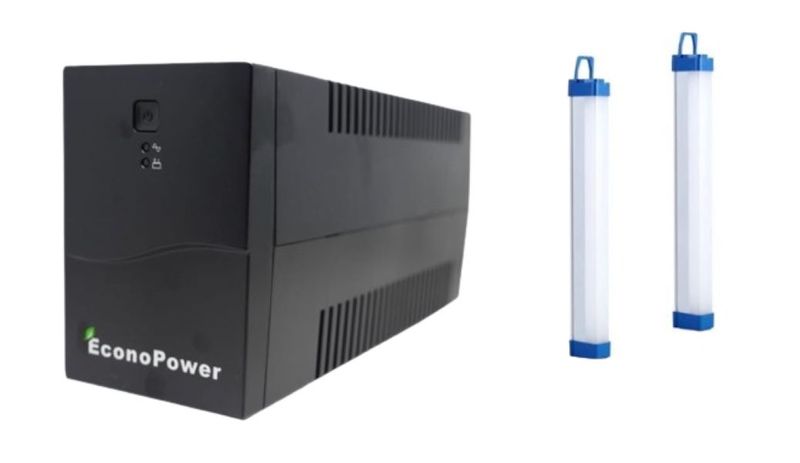 Econo 750va 450w Power UPS with Surge protection + 2 Rechargeable LED Light