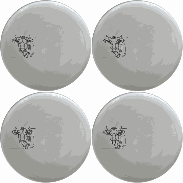 Curvy Fat Jersey Cows Side Plate Set of 4 - Range 4
