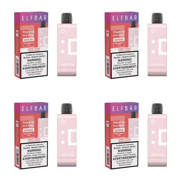 Elf Bar 9000 Puffs Disposable Pod - Cherry Strazz (Pack of 6)