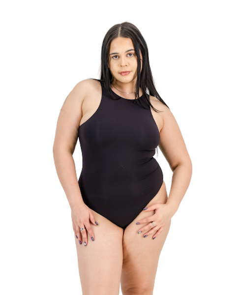 Soul Lifestyle - Fitted High Neck Sculpting Bodysuit - Black