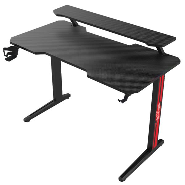 Elite Carbon Fiber Gaming Desk with Raised Monitor Shelf