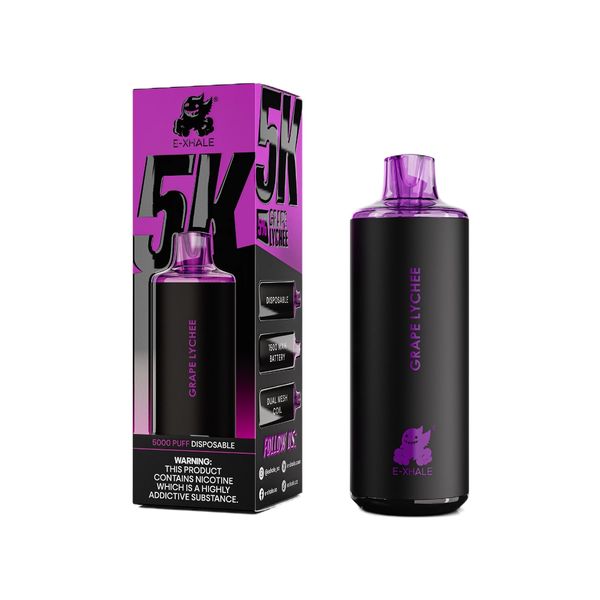 E-Xhale 5000 Puffs Disposable Vape - Grape Lychee (Pack of 5)