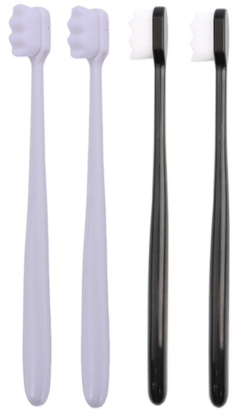 4x Ultra Soft Ultra Fine 10 000 Bristles Toothbrush - Black &amp; White