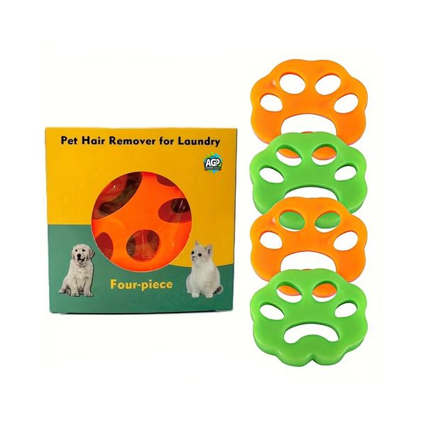 Reusable Silicone Pet Hair Remover for Laundry Fur &amp; Lint Catcher 4 Piece