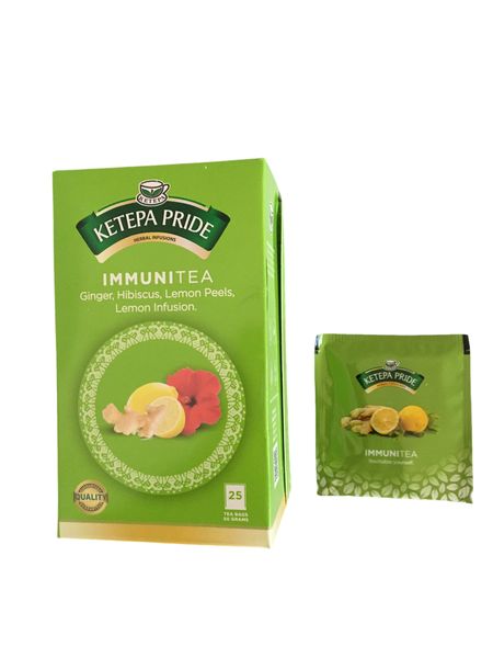 Immunitea Ginger, Hibiscus, Lemon Peels, Lemon Infusion Tea Bags 25's