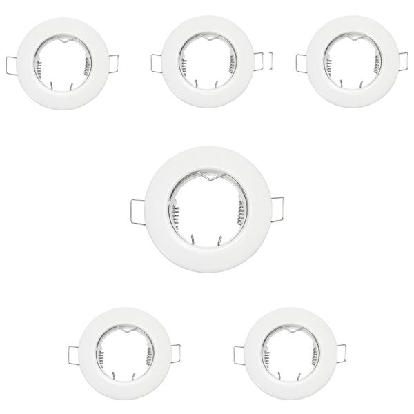 GU10/MR16 LED Down - Light Fitting Fixture White Pack Of 6 - EMS