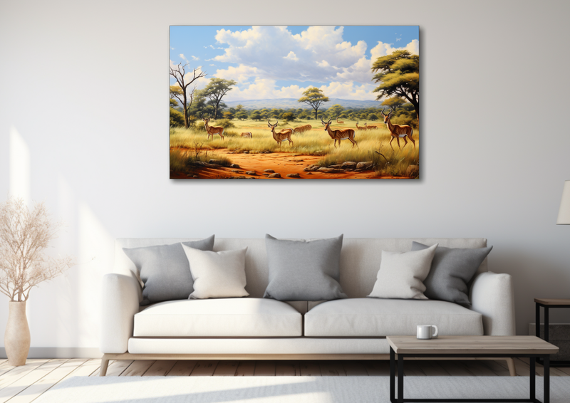 Canvas Wall Art - Majestic Impala Herd - HD0386