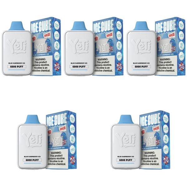 Yeti Ice Cube 6000 Puff Disposable Vape - Blueberry Raspberry (Pack of 5)