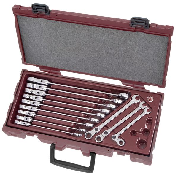 Kraftwerk 12-Piece Swivel Ratchet Combo Spanner Set 8-19 mm