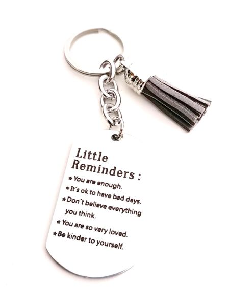 Stainless steel keyring/chain - Little reminder - you are enough