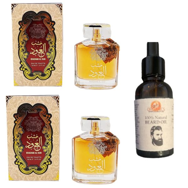Gift Sets 2 Khashab al Oud Perfumes &amp; Riita Beard Growth Oil