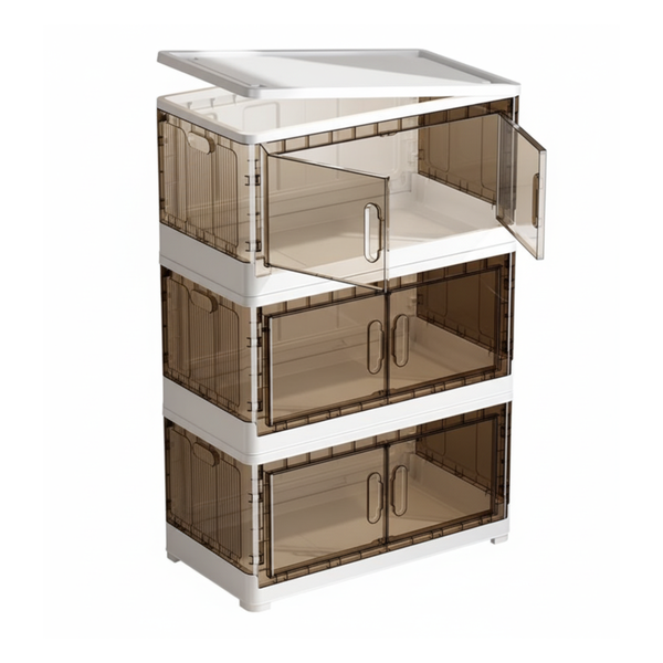 3-Layer Multipurpose Storage Cabinet 110cm Tall with Wheels